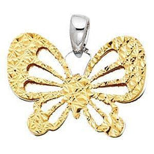 Load image into Gallery viewer, 14K Gold Two Tone 14mm Butterfly Pendant - silverdepot