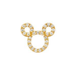 14K Yellow Gold 12mm CZ Crarm Pendant