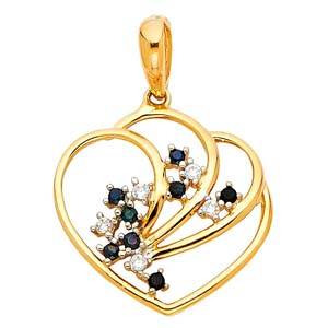 14K Yellow Gold 18mm CZ Pendant