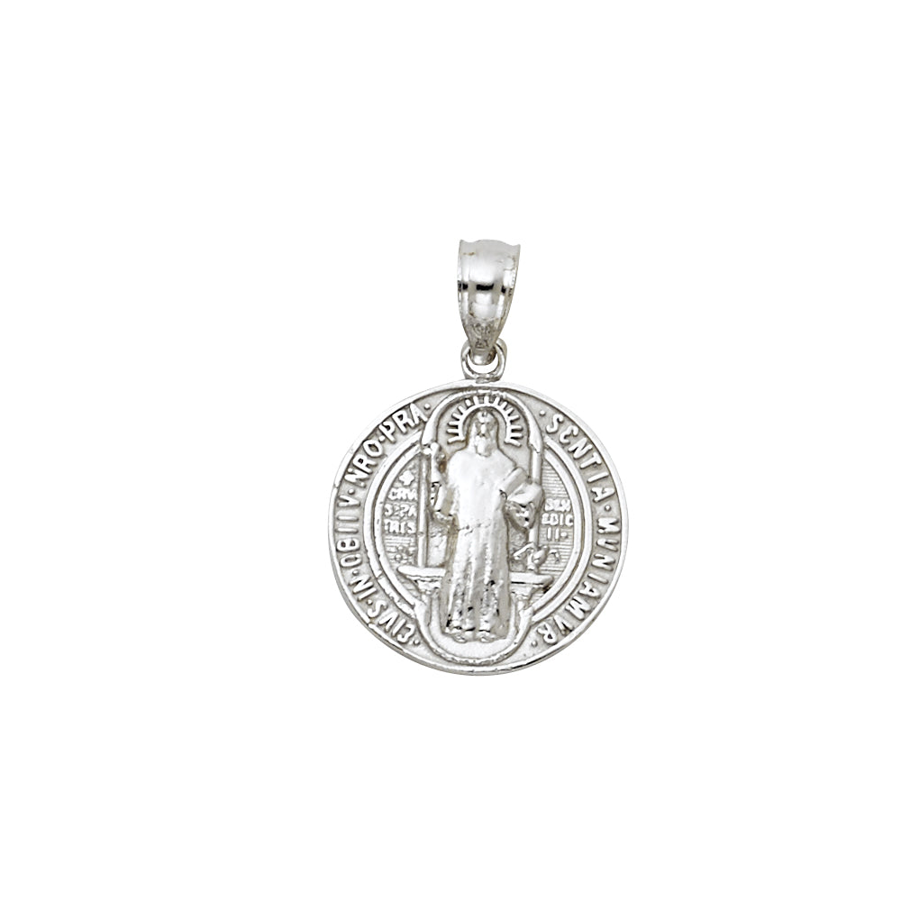 14k White Gold Jesus Religious Pendant