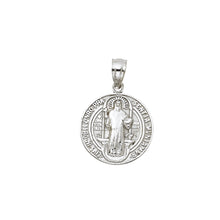 Load image into Gallery viewer, 14k White Gold Jesus Religious Pendant