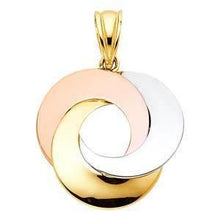 Load image into Gallery viewer, 14K Gold Tri Color 19mm Love Circle Pendant - silverdepot