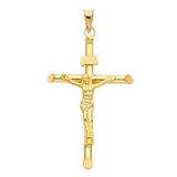 14K Yellow Gold 32mm Religious Crucifix Pendant