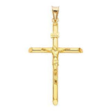 14K Yellow Gold 28mm Religious Cross Crucifix Pendant