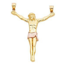 Load image into Gallery viewer, 14K Two Tone 48mm Jesus Body Crucifix Cross Religious Pendant