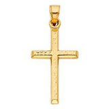 14K Yellow Gold 16mm Cross Religious Pendant