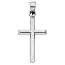 Load image into Gallery viewer, 14K White Gold 16mm Cross Religious Pendant