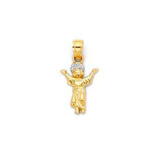 Load image into Gallery viewer, 14K Two Tone 10mm Praying Jesus Religious Pendant