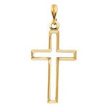 Load image into Gallery viewer, 14K Yellow Gold 14mm Opening Cross Religious Pendant