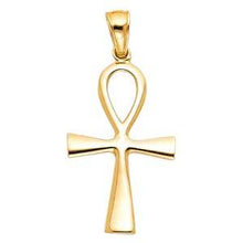 Load image into Gallery viewer, 14K Yellow Gold 18mm Ankh Cross Religious Pendant