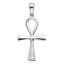 Load image into Gallery viewer, 14K White Gold 18mm Ankh Cross Religious Pendant
