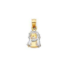 Load image into Gallery viewer, 14K Two Tone 9mm Jesus Face Religious Pendant