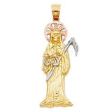 14K Tri Color Gold 15mm Devil Religious Pendant