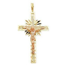 Load image into Gallery viewer, 14K Gold 20mm Jesus Crucifix Cross Religious Pendant - silverdepot