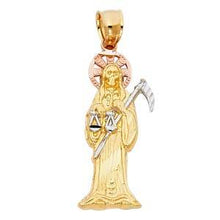 Load image into Gallery viewer, 14K Tri Color Gold 10mm Devil Religious Pendant