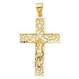 14K Yellow Gold  36mm Religious Crucifix Pendant