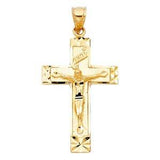 14K Yellow Gold  25mm Religious Crucifix Pendant