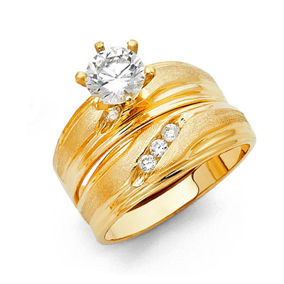 14K Two Tone Gold 6mm CZ Ladies Wedding Ring--Wedding Band and Engagement Rings are sold Separately