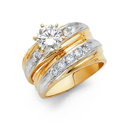 14K Two Tone Gold 6mm CZ Ladies Wedding Ring--Wedding Band and Engagement Rings are sold Separately