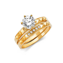 Load image into Gallery viewer, 14K Yellow Gold Round 3mm CZ Ladies Wedding Ring--Wedding Band And Engagement Ring are sold Separately