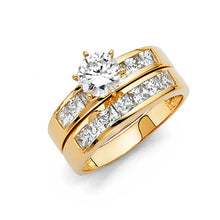 Load image into Gallery viewer, 14K Yellow Gold Round 4mm CZ Ladies Wedding Ring--Wedding Band And Engagement Ring are sold Separately