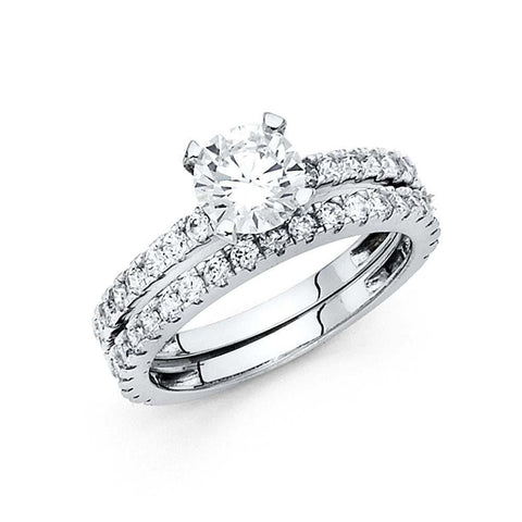 14K White Gold Round 2.5mm CZ Ladies Wedding Ring---Wedding Band and Engagement Ring are sold separately