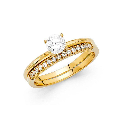 14K Yellow Gold Round 2mm CZ Ladies Wedding Ring---Wedding Band and Engagement Ring are sold separately