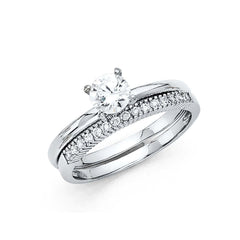14K White Gold Round 2mm CZ Ladies Wedding Ring---Wedding Band and Engagement Ring are sold separately