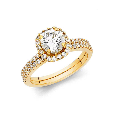 14K Yellow Gold 1.5mm Round CZ Ladies Wedding Ring--Wedding Band and Engagement Ring are sold Separately