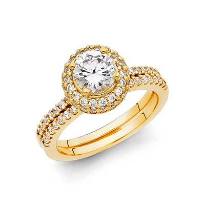 14K Yellow Gold 1.5mm Round CZ Ladies Wedding Ring--Wedding Band and Engagement Ring are sold Separately