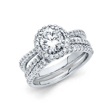 Load image into Gallery viewer, 14K White Gold 8mm Round CZ Duo Set
