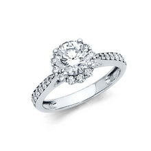 Load image into Gallery viewer, 14K White Gold 2mm Round CZ Engagement Ring