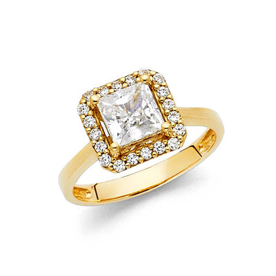 14K Yellow Gold 2.5mm Round CZ Engagement Ring