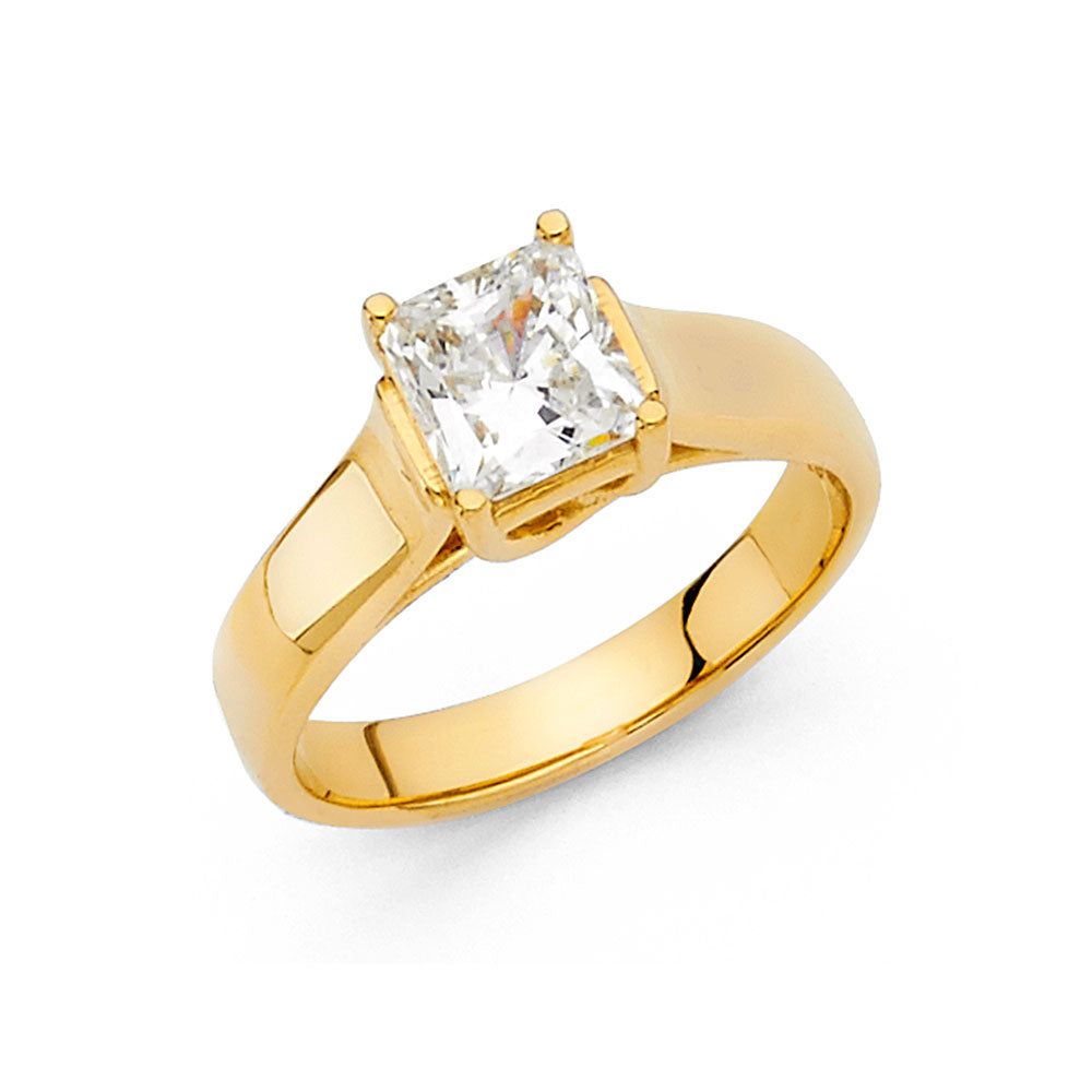 14K Yellow CZ Engagement Ring 3.6grams