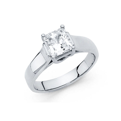 14K White CZ Engagement Ring 3.6grams