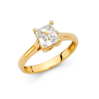 14K Yellow CZ Engagement Ring 3grams