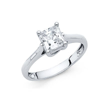 Load image into Gallery viewer, 14K White CZ Engagement Ring 3grams