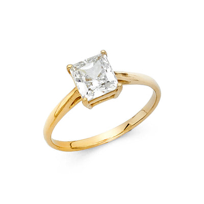 14K Yellow CZ Engagement Ring 1.9grams