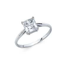 Load image into Gallery viewer, 14K White CZ Engagement Ring 1.9grams