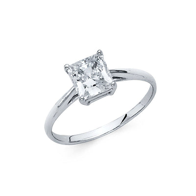 14K White CZ Engagement Ring 1.9grams