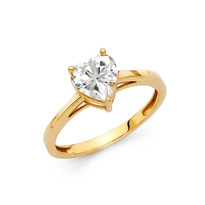 14K Yellow CZ Engagement Ring 2.2grams