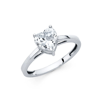 14K White CZ Engagement Ring 2.2grams