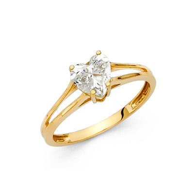 14K Yellow CZ Engagement Ring 1.8grams