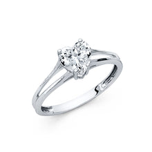 Load image into Gallery viewer, 14K White CZ Engagement Ring 1.8grams
