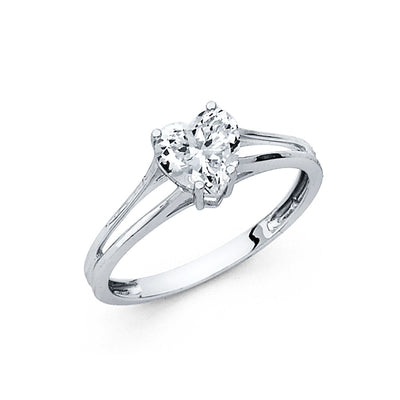 14K White CZ Engagement Ring 1.8grams