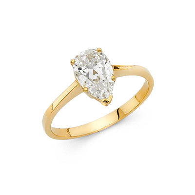 14K Yellow CZ Engagement Ring 2.2grams