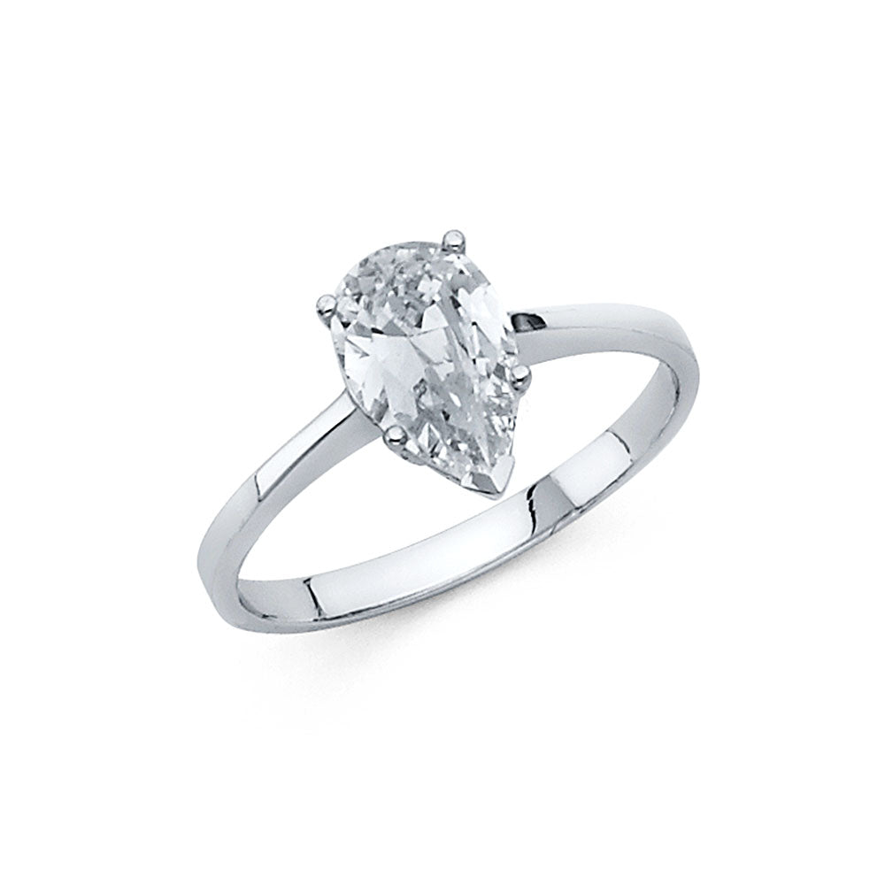 14K White CZ Engagement Ring 2.2grams