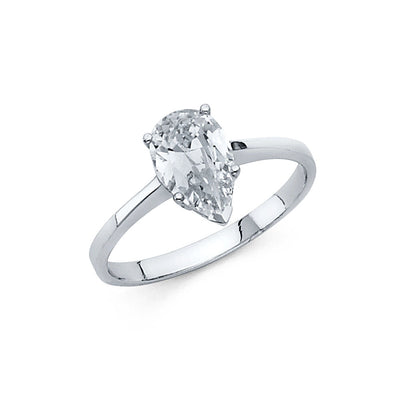 14K White CZ Engagement Ring 2.2grams
