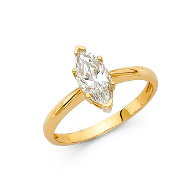 14K Yellow CZ Engagement Ring 2.4grams