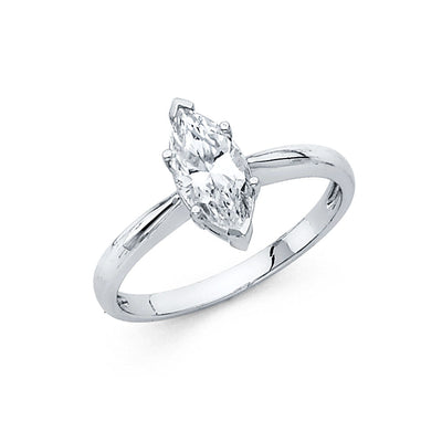 14K White CZ Engagement Ring 2.4grams